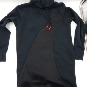 Puma Karl Lagerfeld Hooded Sweatshirt Midi Dress Black SZ Sm Long Sleeve